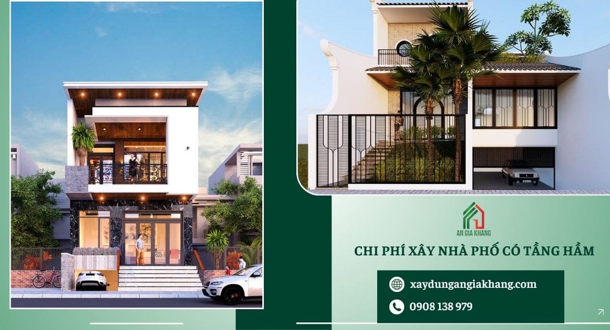 Chi phí xây nhà phố có tầng hầm 