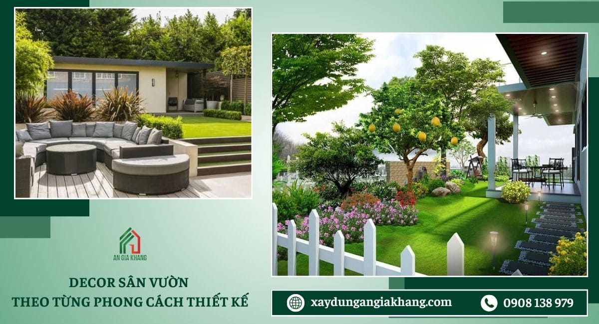 Decor sân vườn theo từng phong cách thiết kế