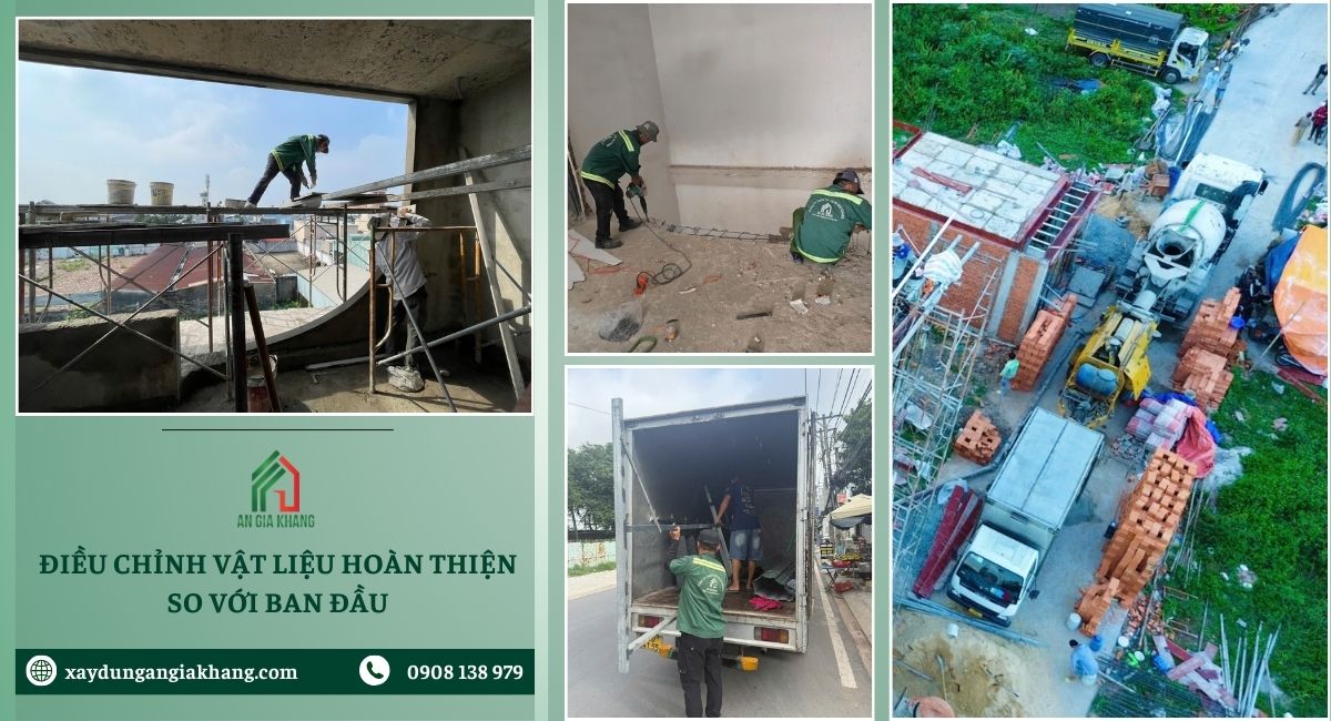 Điều chỉnh vật liệu hoàn thiện so với ban đầu