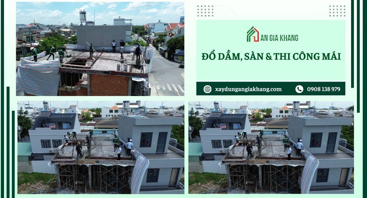 Đổ dầm thi công mái