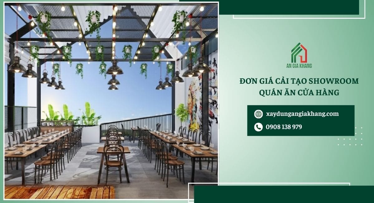 Đơn giá cải tạo showroom, quán ăn cửa hàng