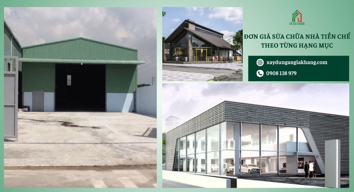 Đơn giá sửa chữa theo từng hạng mục