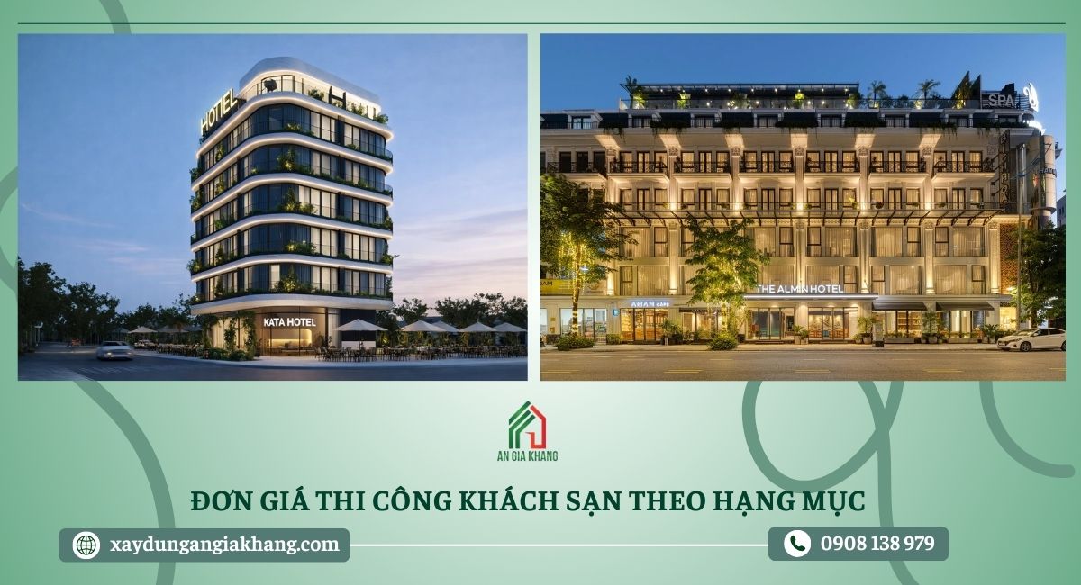 Đơn giá thi công khách sạn theo hạng mục