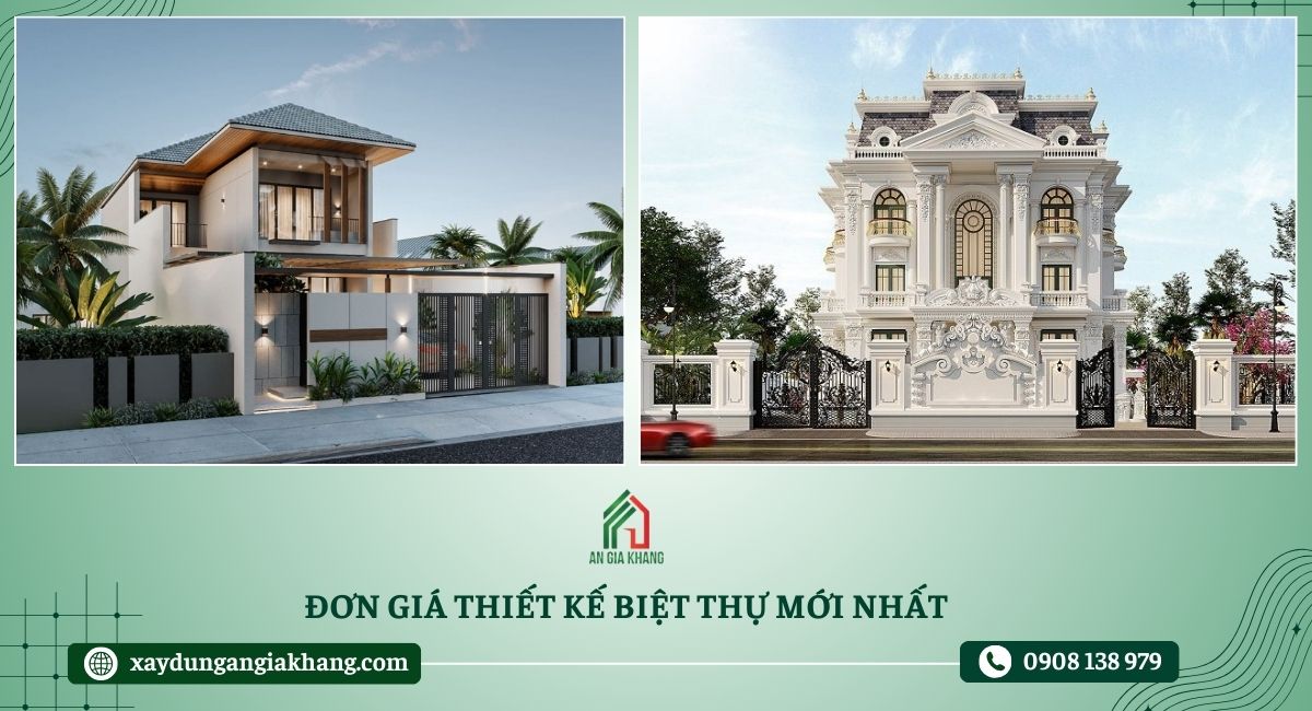 Đơn giá thiết kế biệt thự mới nhất 2025