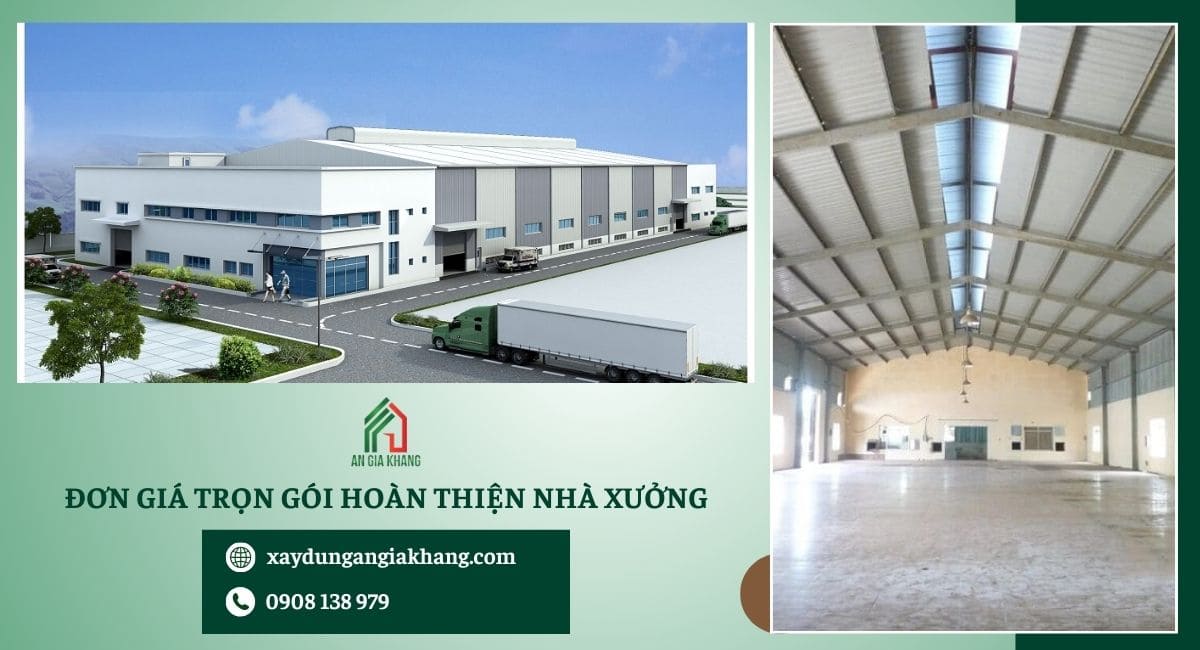 Đơn giá trọn gói hoàn thiện nhà xưởng 