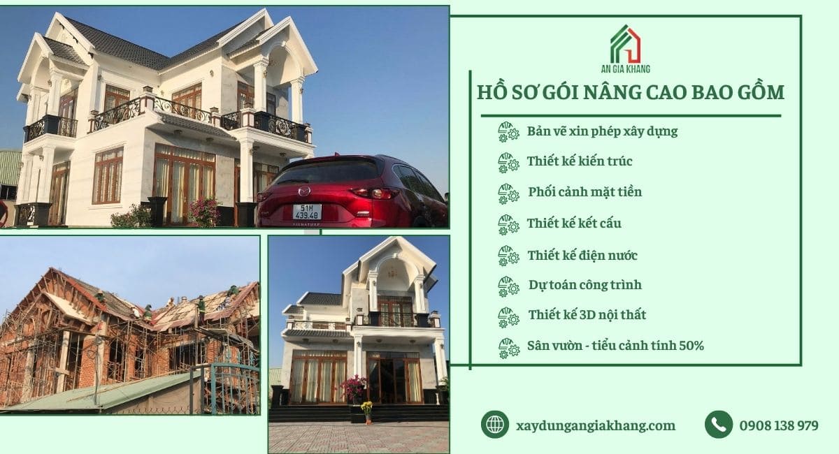 Hồ sơ thiết kế biệt thự gói nâng cao tại An Gia Khang 