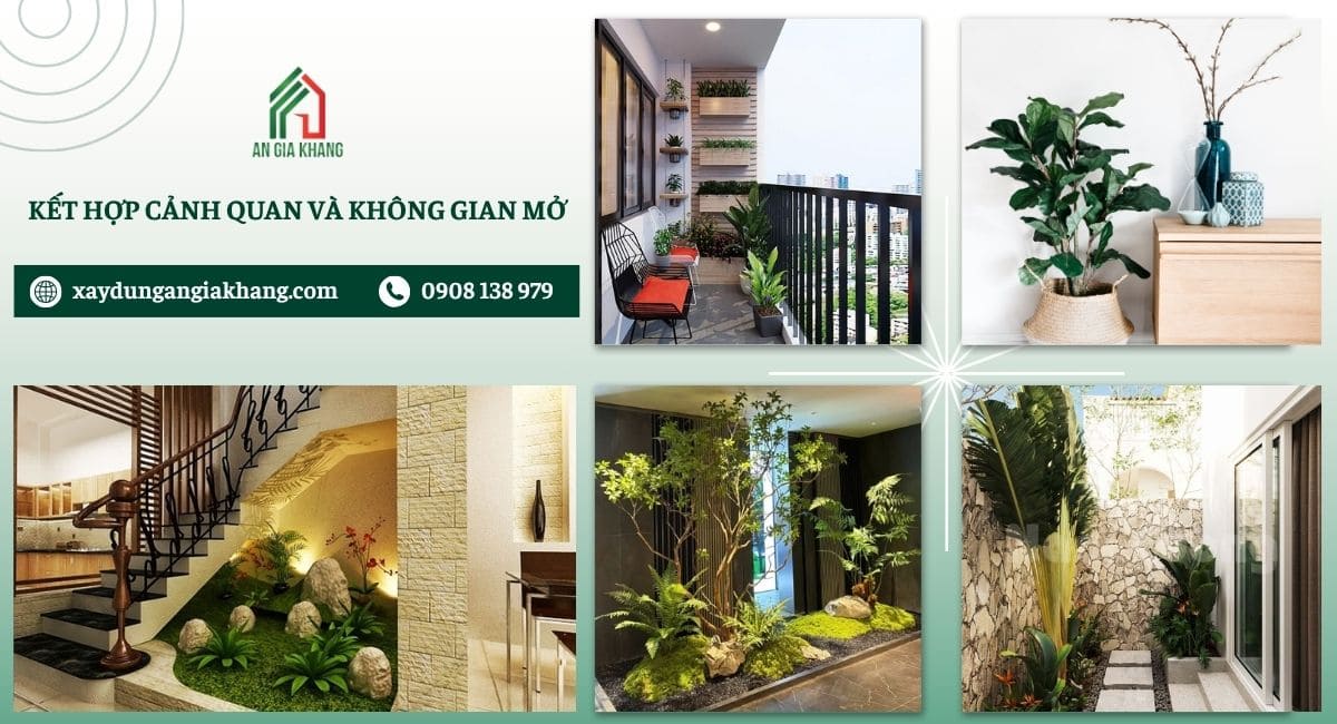 Kết hợp cảnh quan và không gian mở 