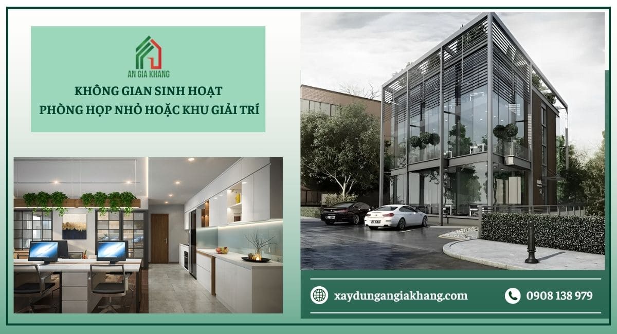 Không gian sinh hoạt, phòng họp nhỏ hoặc khu giải trí 