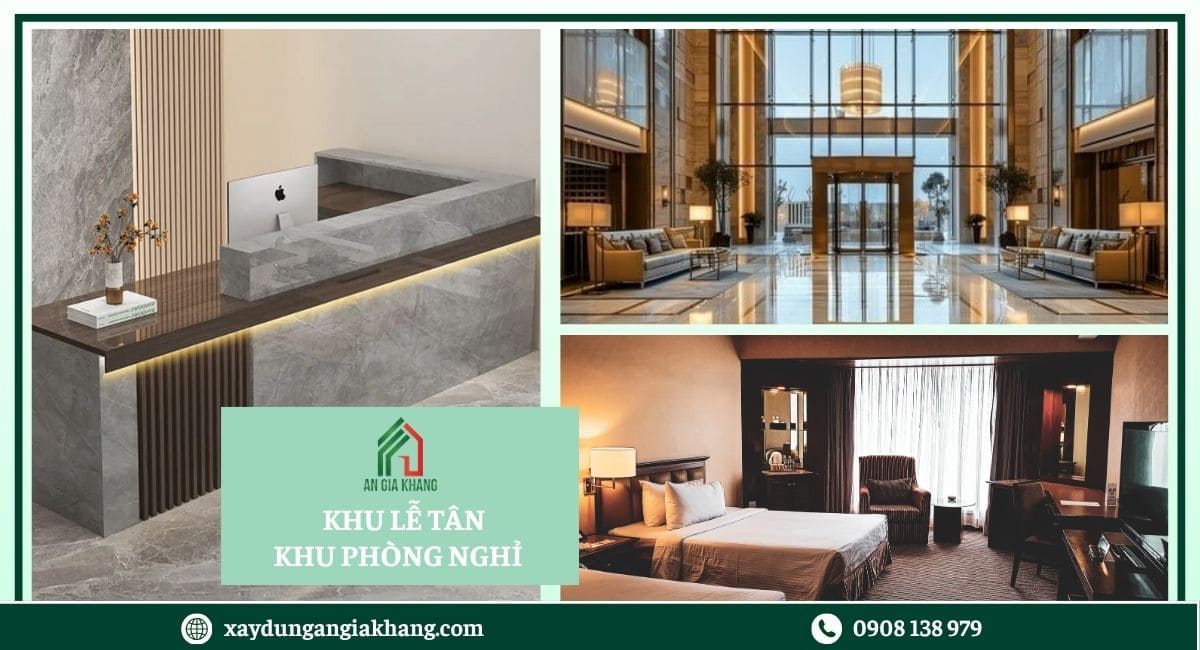 Khu vực sảnh, lễ tân và khu phòng nghỉ