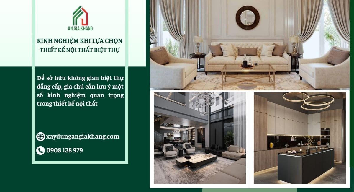Kinh nghiệm khi lựa chọn thiết kế nội thất biệt thự 