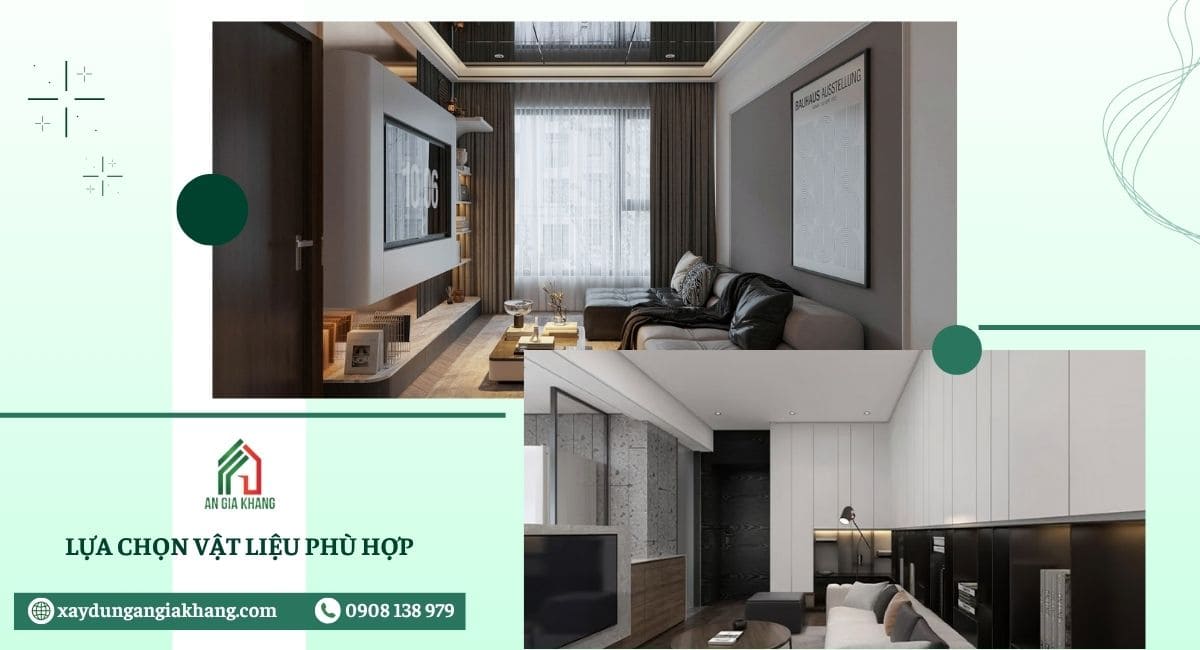 Lựa chọn vật liệu nội thất phù hợp