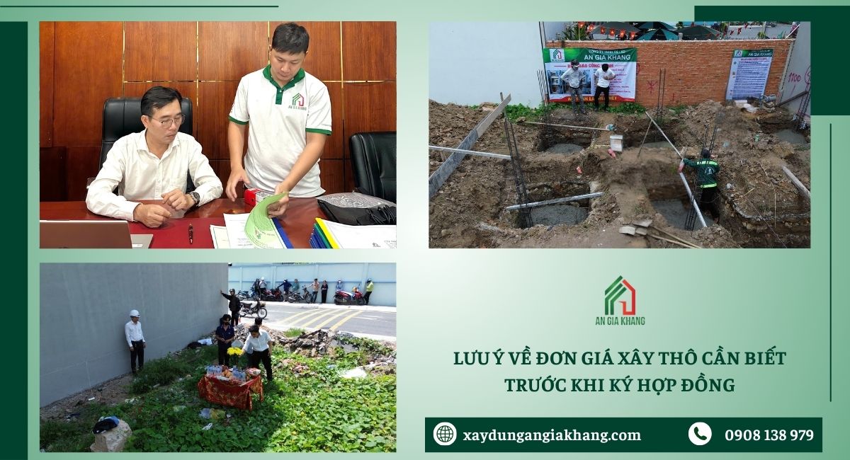 Lưu ý về đơn giá xây thô cần biết trước khi ký hợp đồng: