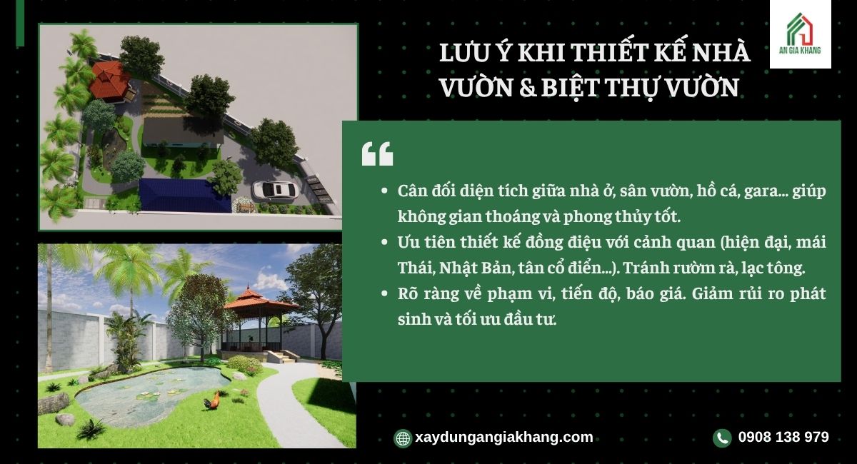 Lưu ý khi thiết kế nhà vườn và biệt thự vườn