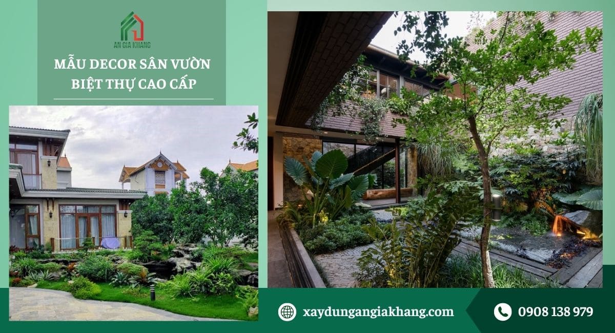 Mẫu decor sân vườn biệt thự cao cấp