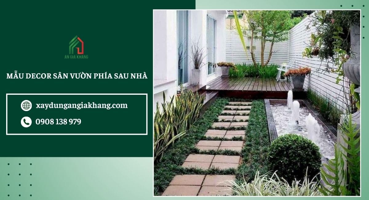 Mẫu decor sân vườn phía sau nhà