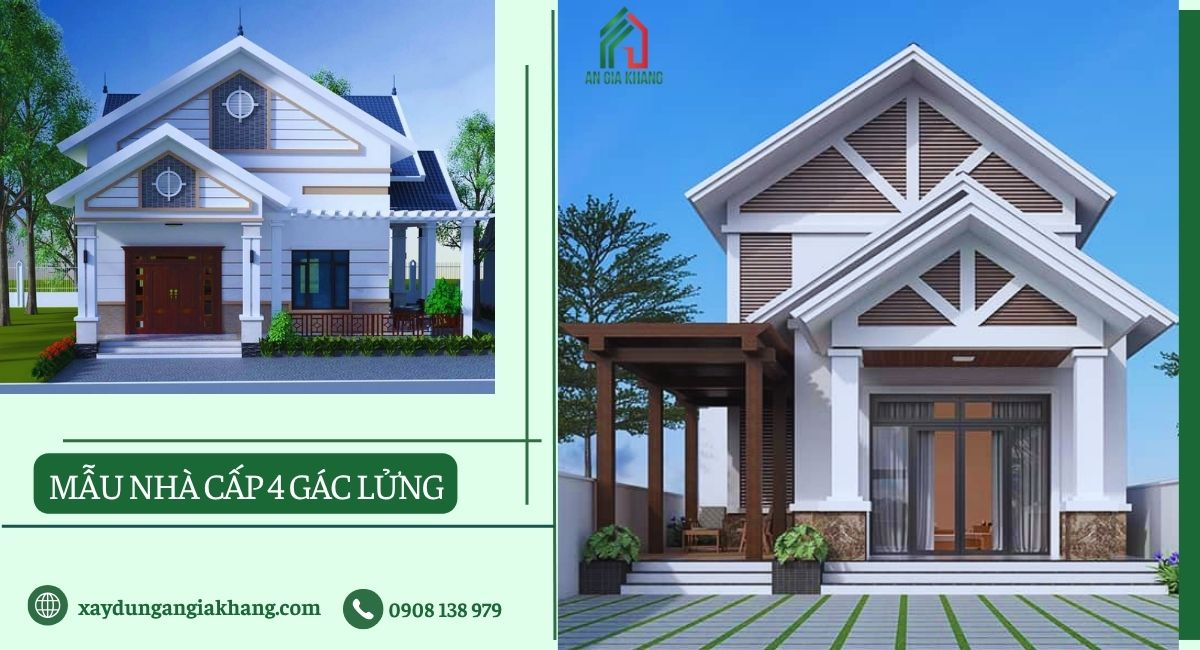 Mẫu nhà cấp 4 có gác lửng đẹp 