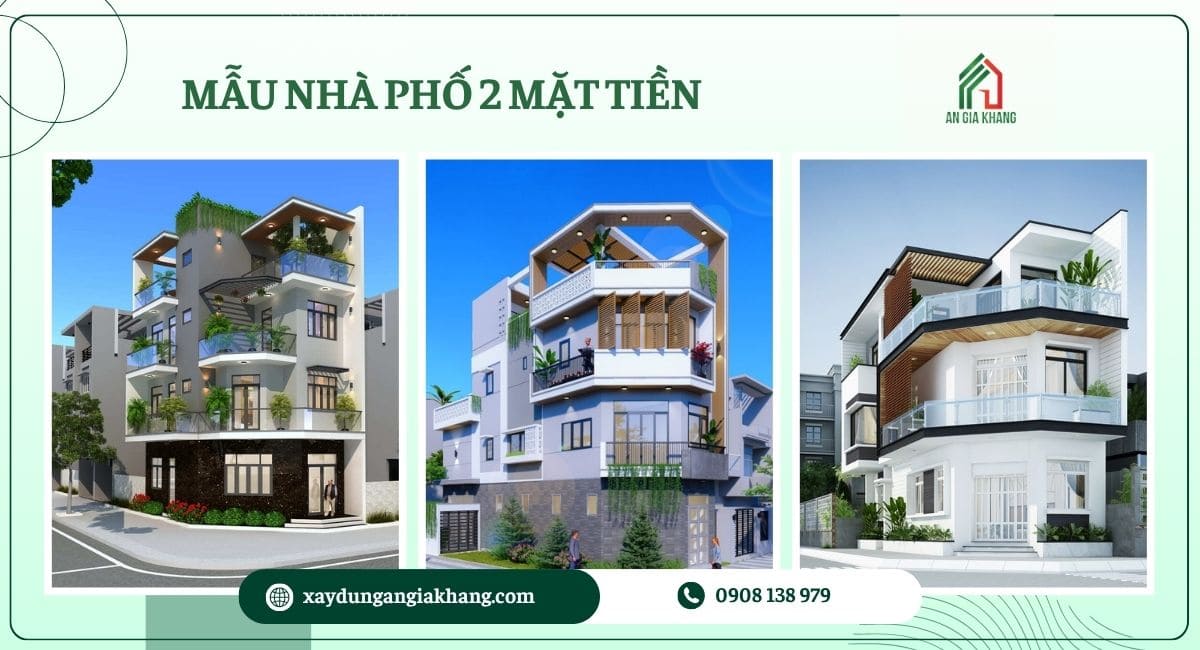 Mẫu nhà phố 2 mặt tiền đẹp