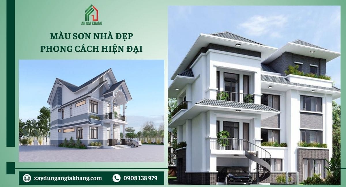 Màu sơn nhà đẹp phong cách hiện đại