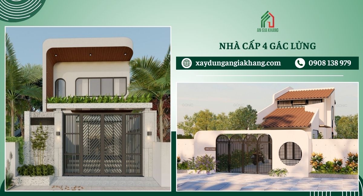 Mẫu nhà cấp 4 gác lửng 