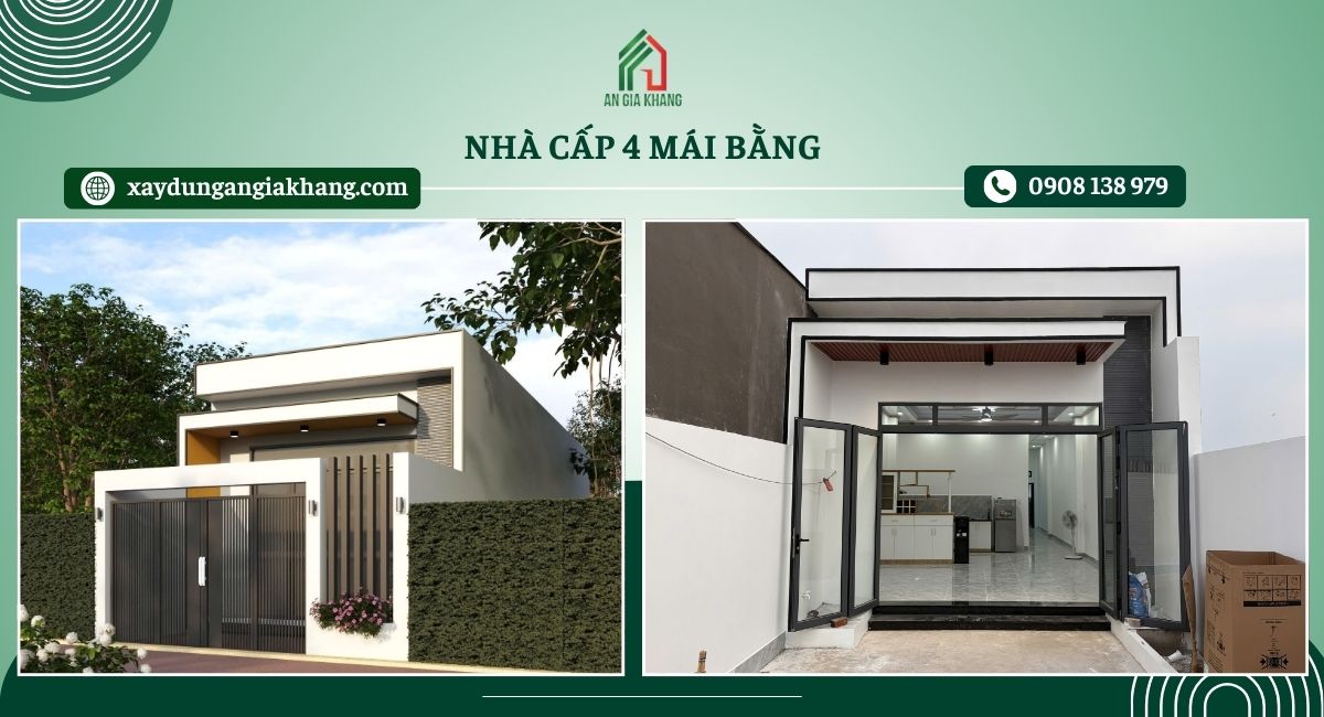 Mẫu nhà cấp 4 mái bằng 