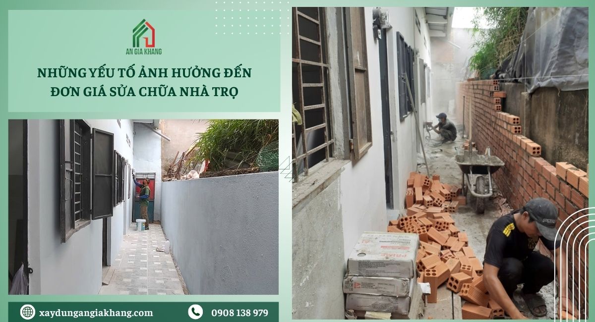 Những yếu tố ảnh hưởng đến đơn giá sửa chữa nhà trọ
