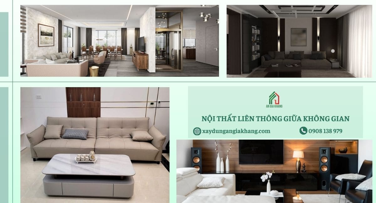 Nội thất liên thông giữa gian phòng