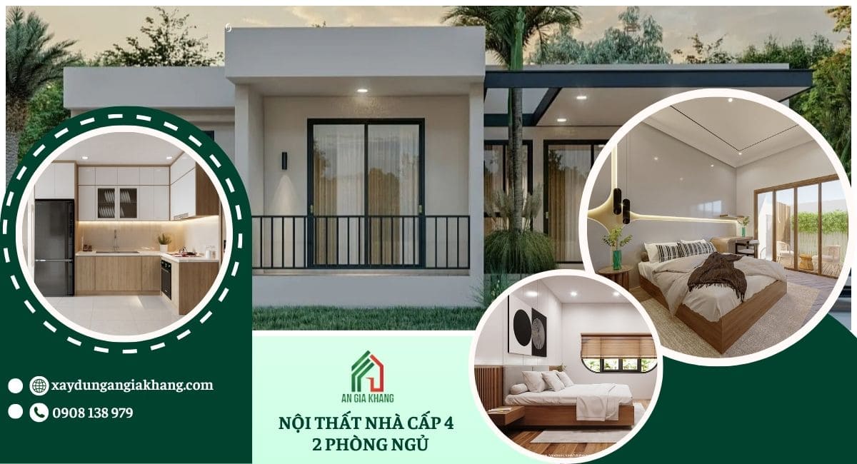 Nội thất nhà cấp 4 2 phòng ngủ