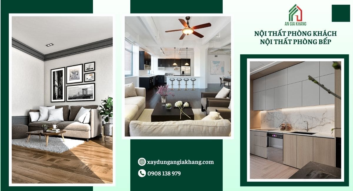 Nội thất phòng khách và phòng bếp