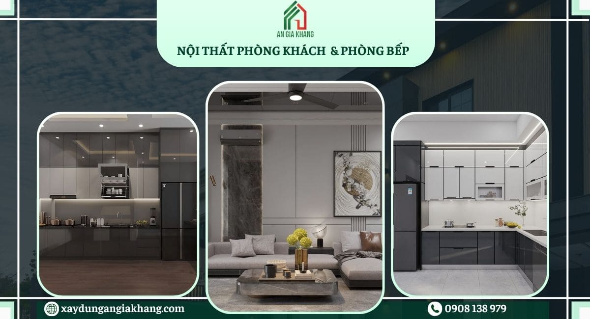 Nội thất phòng khách nhà phố & phòng bếp