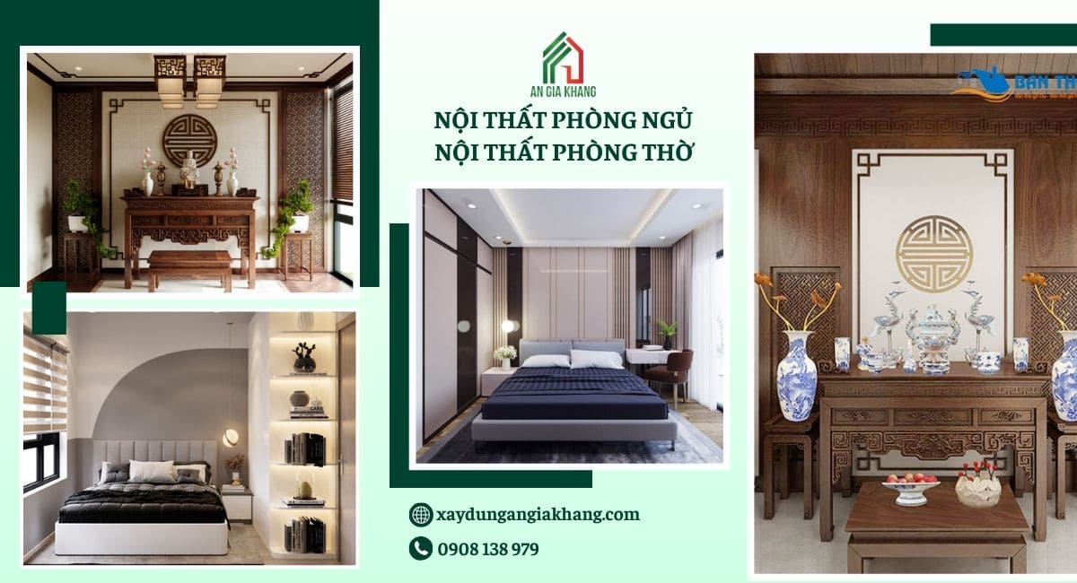 Nội thất phòng ngủ và phòng thờ