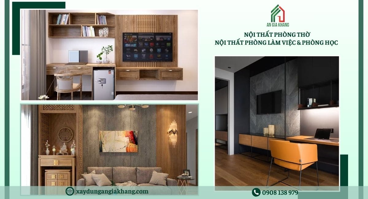 Nội thất phòng thờ, phòng làm việc và phòng học