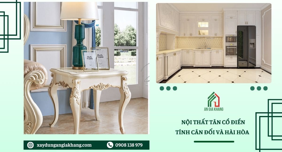 Nội thất tân cổ điển về tính cân đối và hài hòa