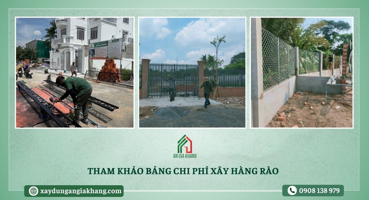 Tham khảo bảng chi phí xây hàng rào