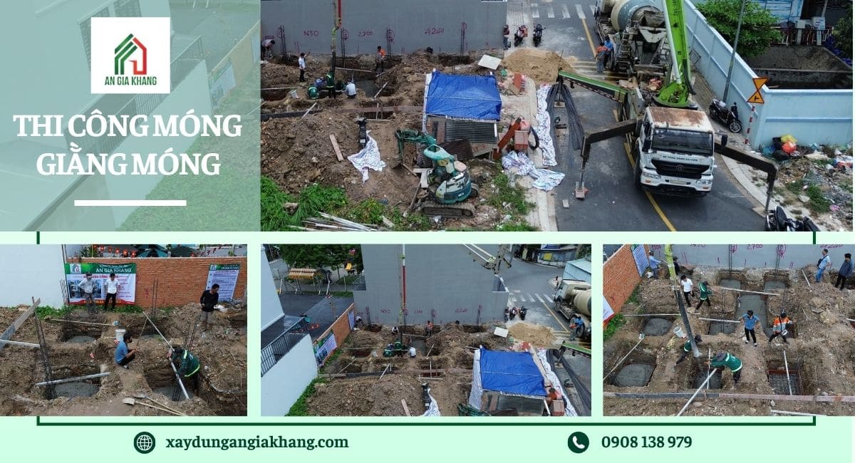 Thi công móng và giằng móng