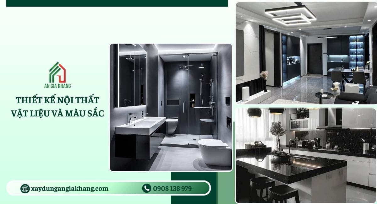 Vật liệu và màu sắc trong thiết kế nội thất nhà phố 