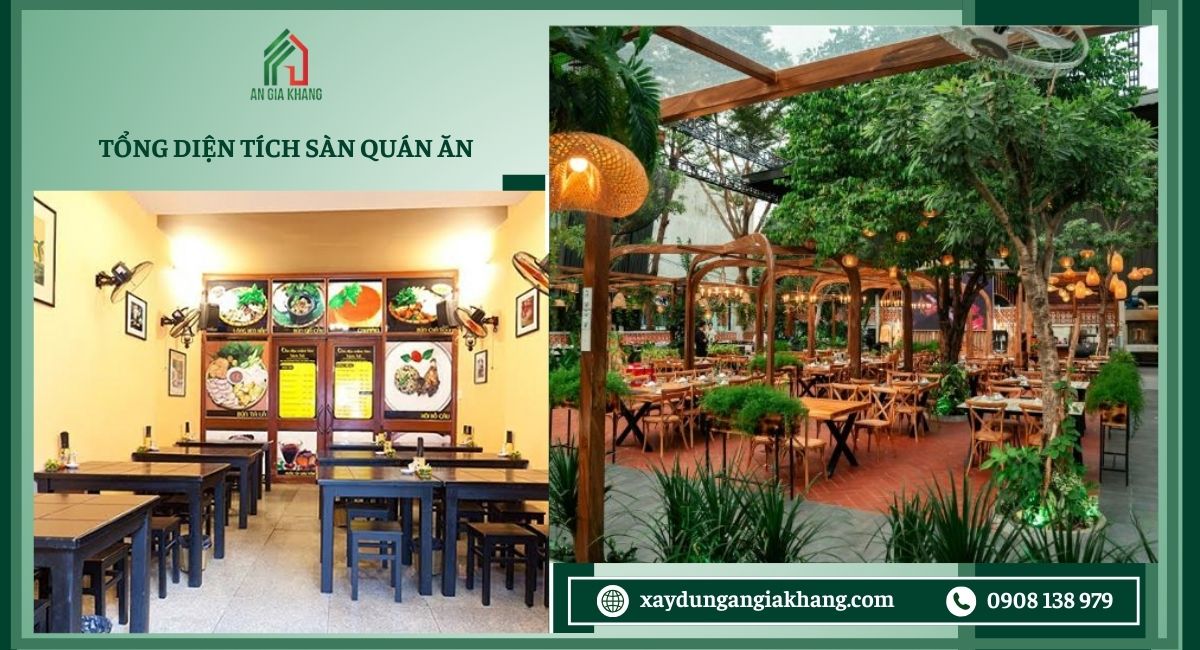 Tổng diện tích sàn quán ăn