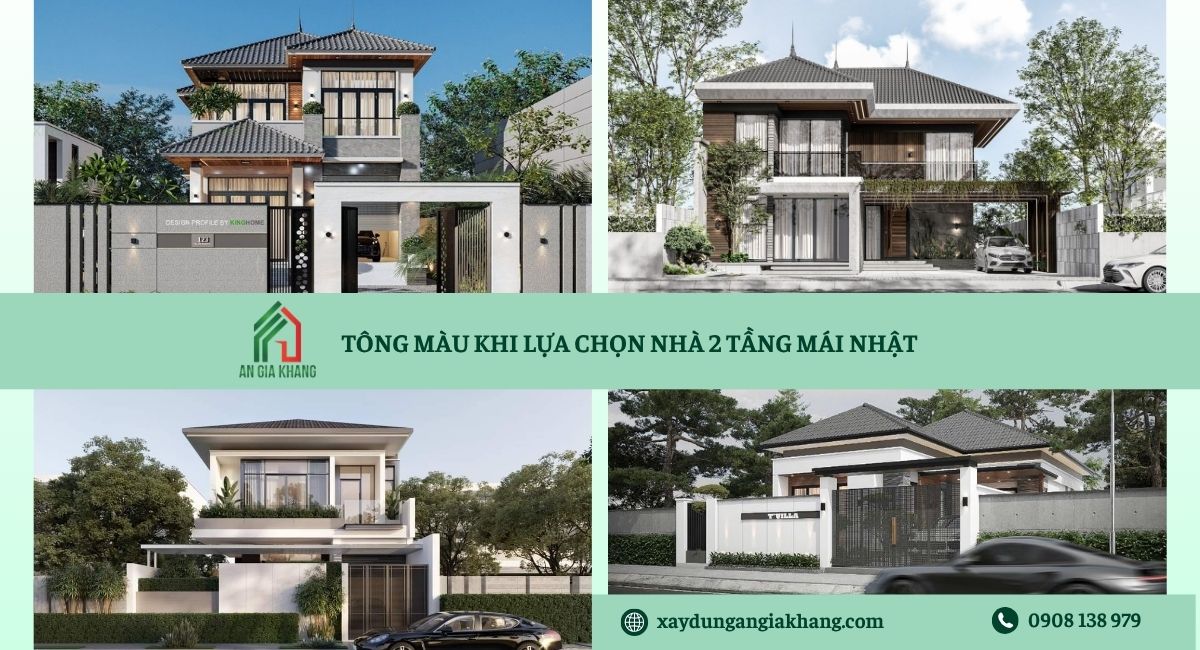 Tông màu khi xây dựng nhà 2 tầng mái Nhật
