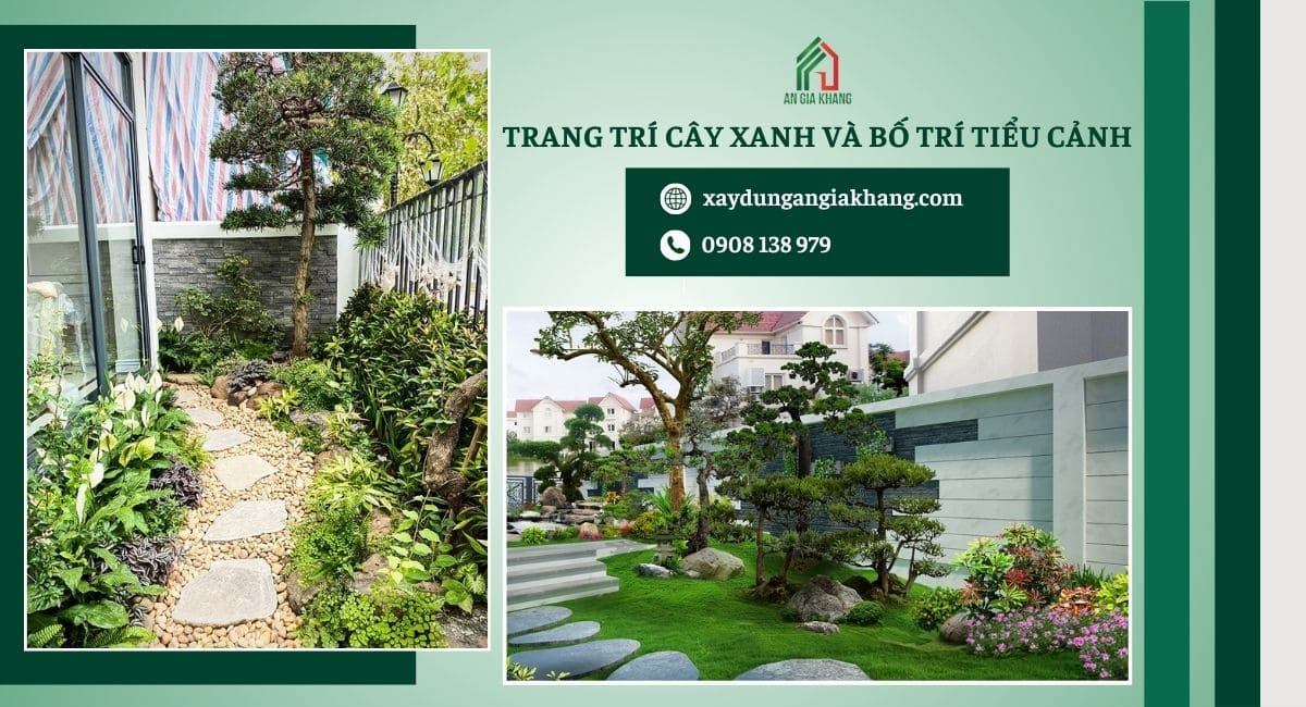 Trang trí cây xanh và bố trí tiểu cảnh