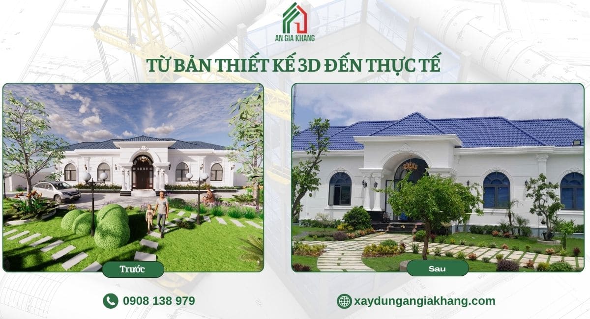 Từ thiết kế 3D đến biệt thự vườn thực tế