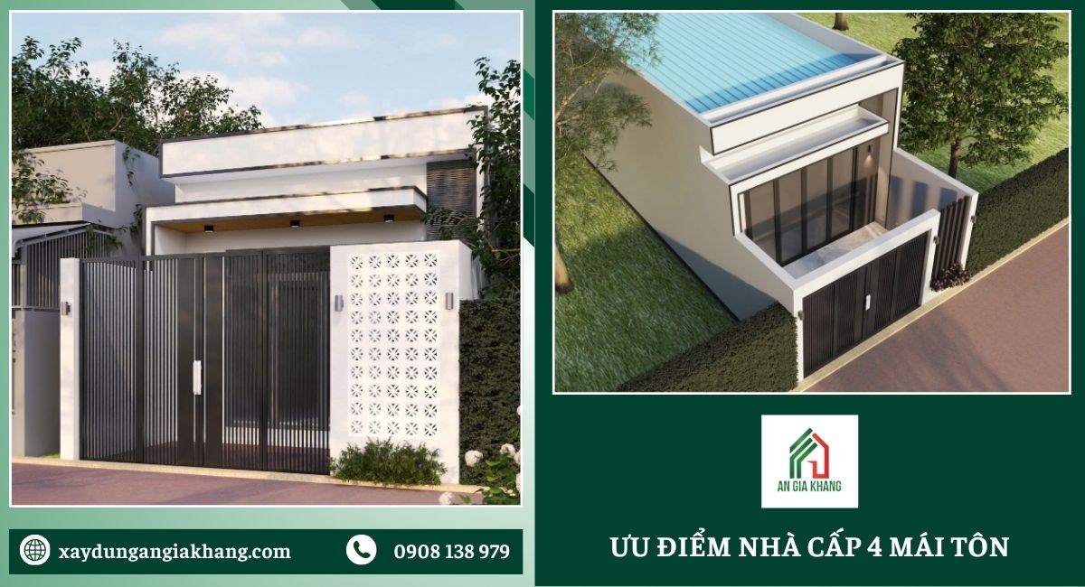 Ưu điểm nhà cấp 4 mái tôn