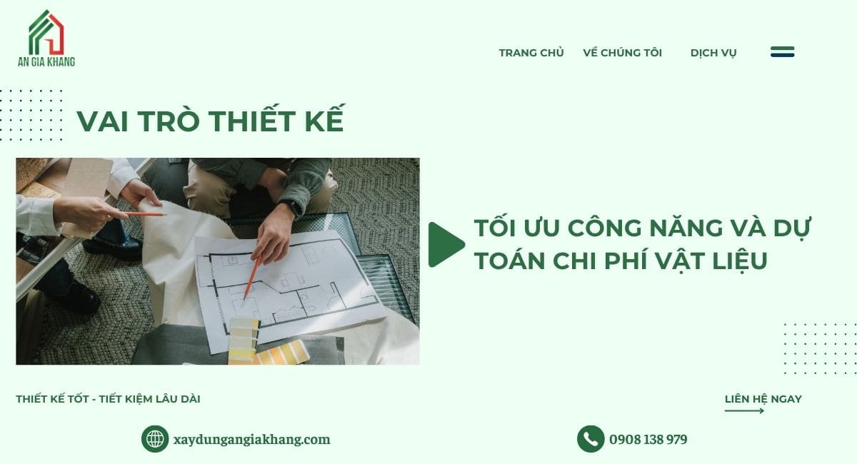 Vai trò của thiết kế trong thi công