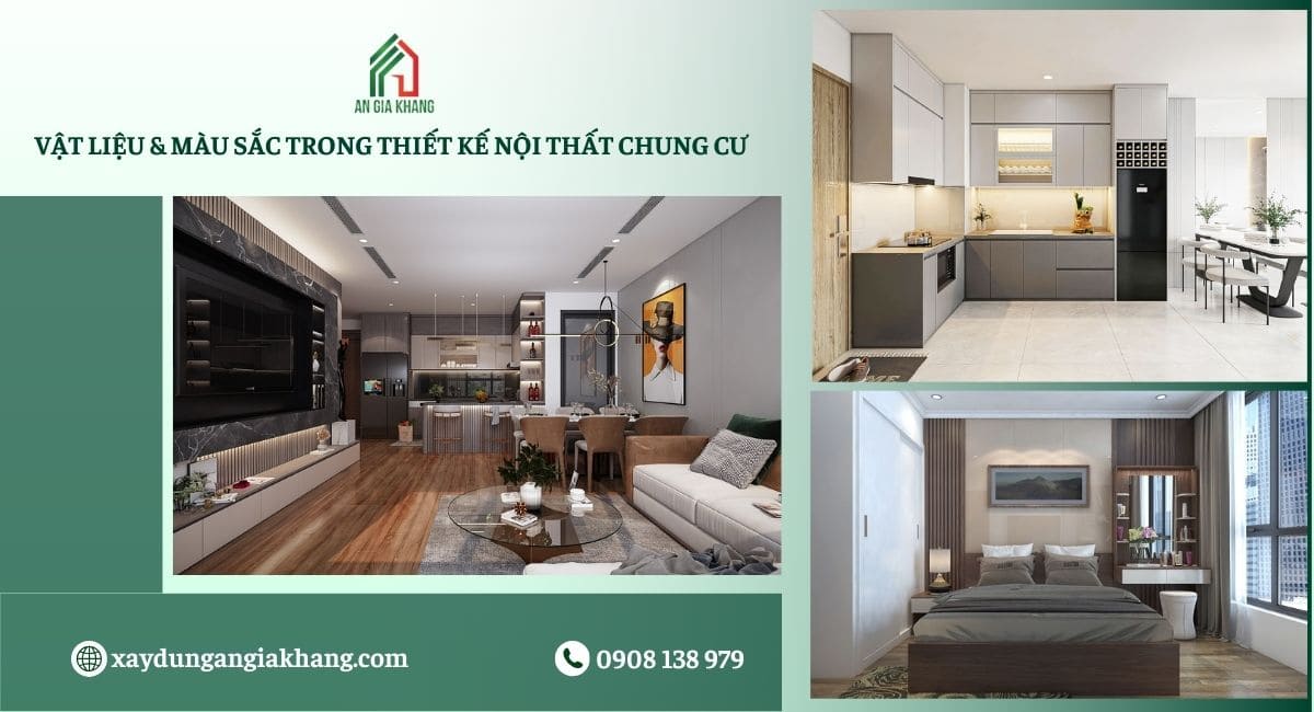 Vật liệu và màu sắc trong thiết kế nội thất chung cư