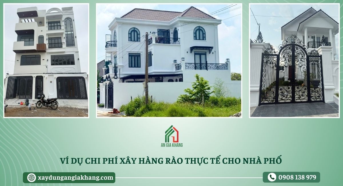 Ví dụ chi phí xây hàng rào thực tế cho nhà phố