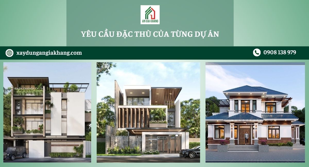 Yêu cầu đặc thù của từng dự án
