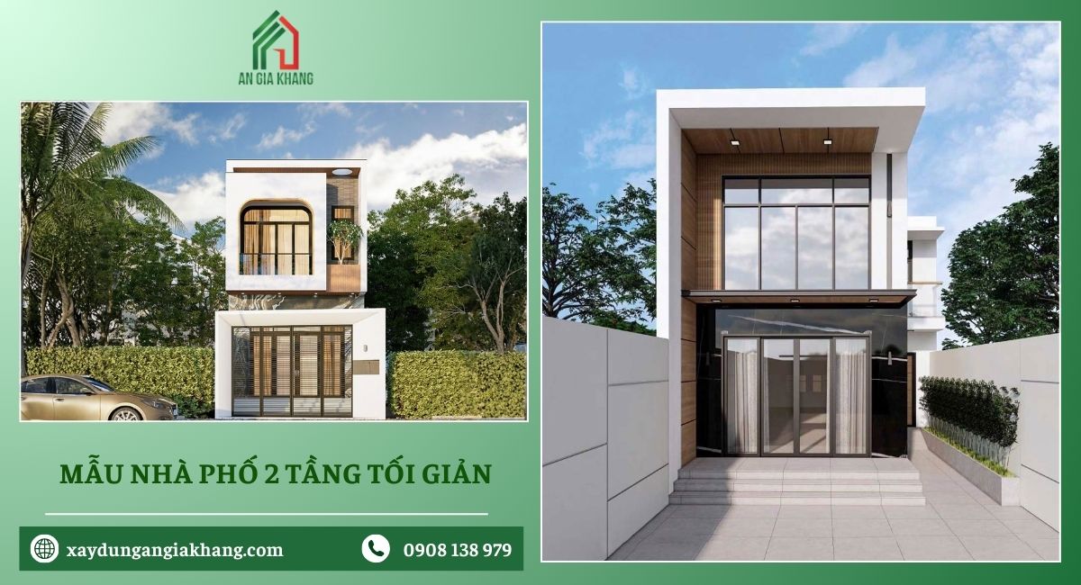 Mẫu nhà phố 2 tầng tối giản