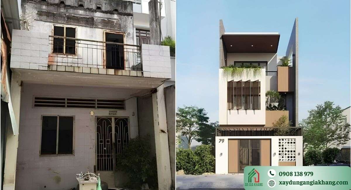 Cải tạo nhà 2 tầng cũ
