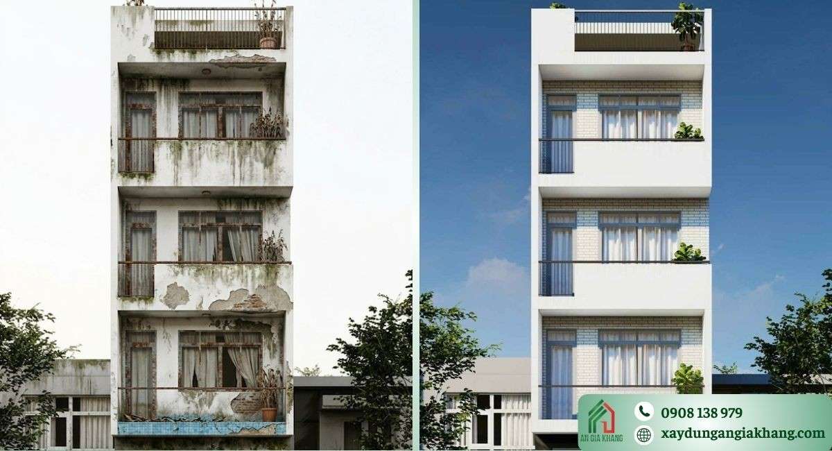 Cải tạo nhà 4 tầng cũ