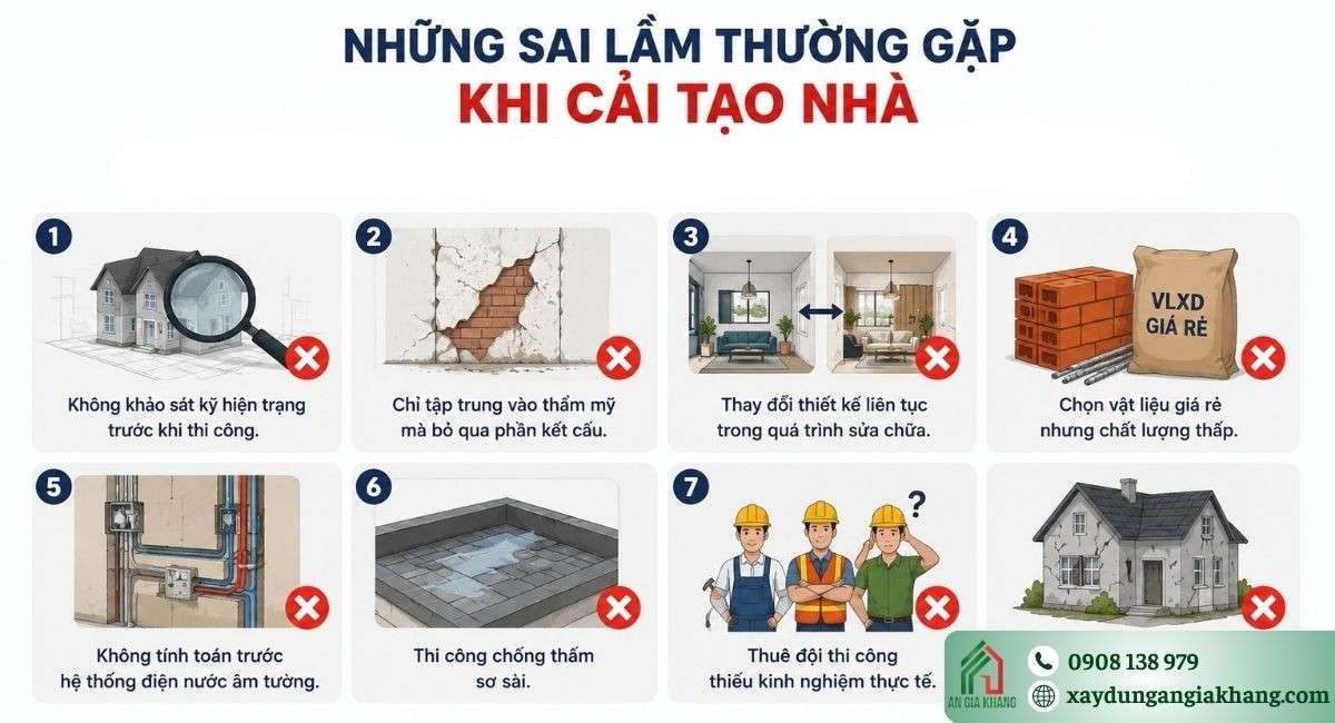 Những sai lầm thường gặp khi cải tạo nhà
