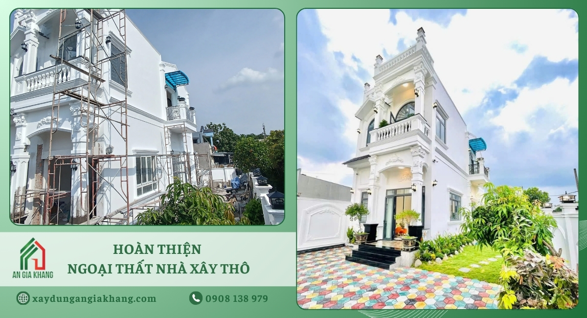 Hạng mục ngoại thất khi hoàn thiện xây thô