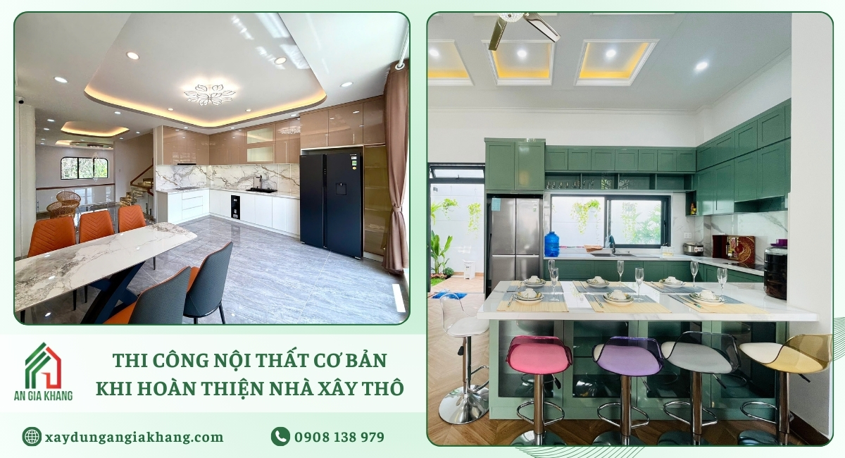 Hạng mục thi công nội thất cơ bản khi hoàn thiện xây thô